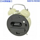 ST-ART N3010-ROSE(日本國內款):::玫瑰花圖案,雙鈴鬧鐘,指針型鬧鐘,燈光,貪睡,鈴聲鬧鈴,刷卡或3期