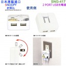 【金響日貨】gourmandise SNG-417G(日本原裝):::PEANUTS,SNOOPY,史努比,2 PORT,USB急速充電器,世界電壓,刷卡或3期,4550213026978